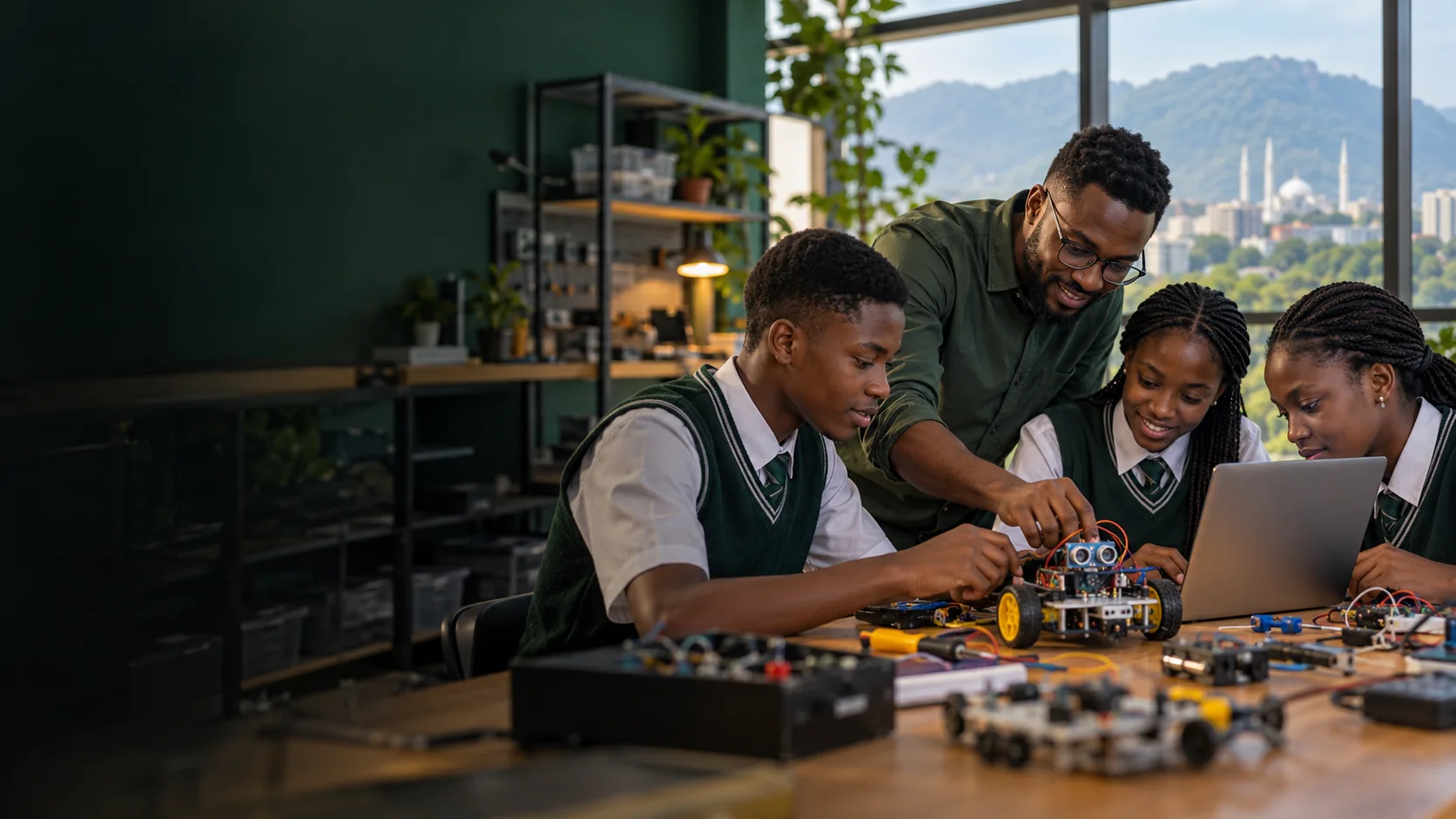 African learners exploring robotics